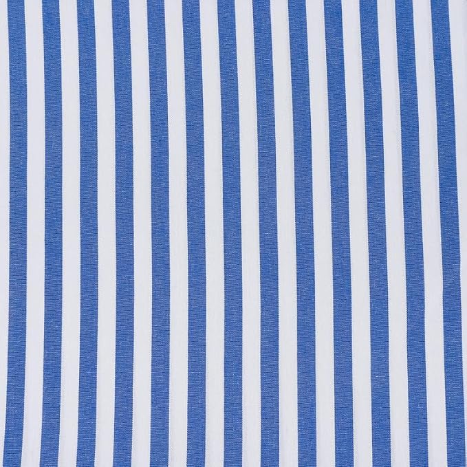 Light Weight Natural Cotton Fabric by the Yard DIY Making Supplies Quilting Patchwork Fabric Fat Quarter Bundles DIY for Quilting Cotton Patchwork Cushions (Blue Stripes, 1 Yard)