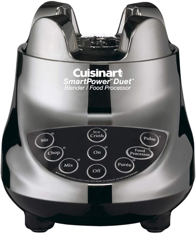 Cuisinart BFP-703BCP1 Smart Power Duet Blender & Food Processor, 500-Watt Motor, 48-Oz Glass Jar, 3-Cup Processor, 7-Speed Ice Crush, Stainless Steel Blades, Brushed Chrome, BPA-Free, 120V