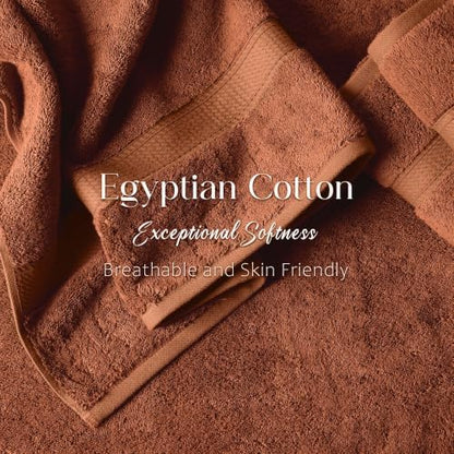 SUPERIOR Egyptian Cotton Ultra Plush & Absorbent, 3 Piece Set, Rust