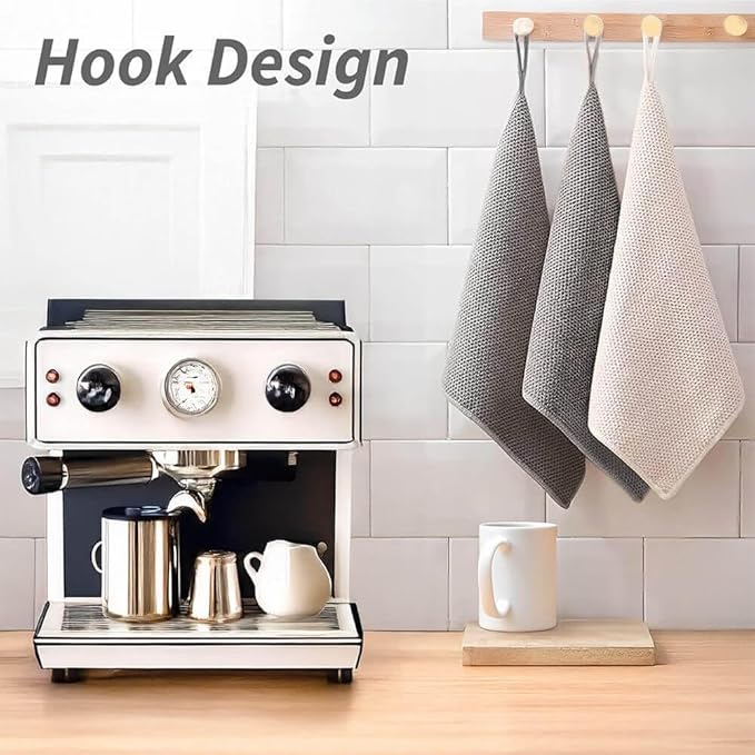 Espresso Accessories Barista Towels 6 Pack – Microfiber Cleaning Cloths for Espresso Machines, Steam Wands & Countertops – Essential Coffee Bar Accessories, 12"x12"