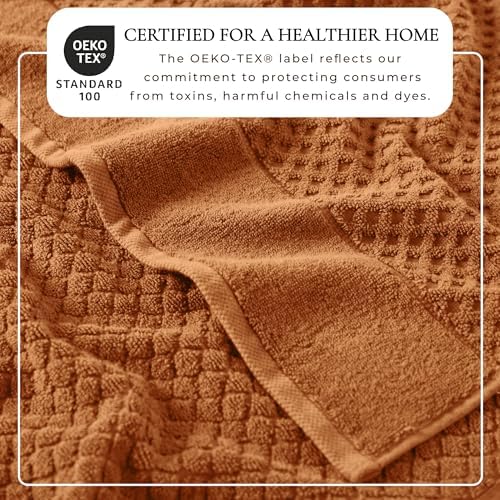 Great Bay Home Hand Towels - 100% Cotton 6 Pack 26x16 Hand Towel Set - Absorbent, Durable, Quick-Dry Towels for Bathroom (Copper)
