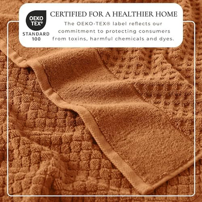 Great Bay Home Hand Towels - 100% Cotton 6 Pack 26x16 Hand Towel Set - Absorbent, Durable, Quick-Dry Towels for Bathroom (Copper)
