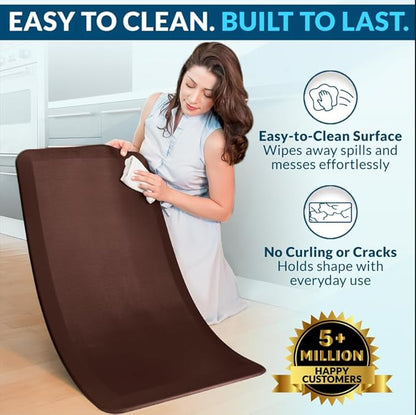 ComfiLife Anti Fatigue Floor Mat – 3/4 Inch Thick Kitchen Mats for Floor, Standing Desk Mat, Kitchen Rug – Comfort at Home, Office – Durable – Stain Resistant – Non-Slip Bottom (20" x 39", Brown)