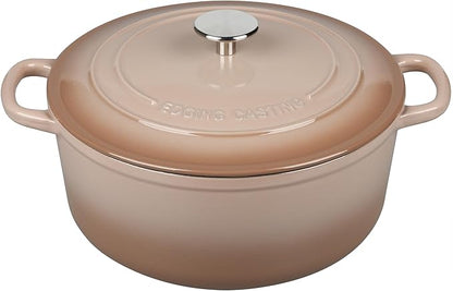 EDGING CASTING Enameled Dutch Ovens Cast Iron Dutch Oven Pot with Lid for Bread Baking, Cook, Dual Handle, 7 Quart, Mocha