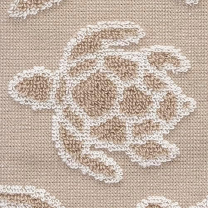 SKL Home Turtle Sculpted Hand Towel Set-2pc, 100% Cotton Jacquard, Taupe
