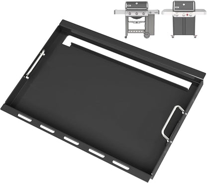 6788 Full Size Griddle for Weber GS4 Genesis II 300 Series Gas Grills, Flat Top Grill Griddle Insert with Handles for Weber Genesis II E310 E330 S315 EX315 SX335 EX335 Series Gas Grill, Carbon Steel