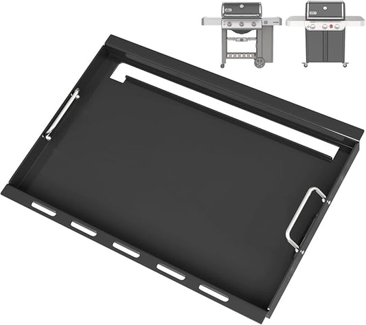 6788 Full Size Griddle for Weber GS4 Genesis II 300 Series Gas Grills, Flat Top Grill Griddle Insert with Handles for Weber Genesis II E310 E330 S315 EX315 SX335 EX335 Series Gas Grill, Carbon Steel