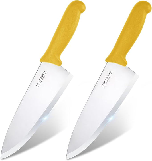 8 inch Japanese High Carbon Stainless Steel Chef Knife Set, Professional Extra Sharp Wide Cook Knife with Non-slip Ergonomic Handle, for Kitchen Home Restaurant