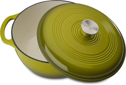 Mercer Culinary Enameled Cast Iron Round Dutch Oven, 6 qt., Avocado