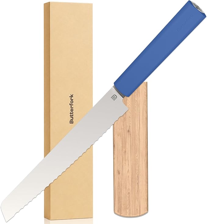 7.5" Serrated Bread Knife for Homemade Bread, Razor Sharp AR-RPM9 Steel & Innovative Wavy Edge, Professional Serrated Knife for Sourdough Bread Cake, Gift Box for Baker Home Chefs