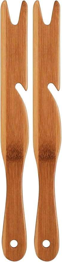 Mrs. Anderson's Baking Oven Rack Push Pull Stick, Natural Bamboo (Pack of 2)
