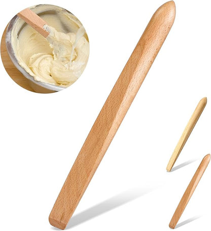 11 Inch Wooden Sourdough Bread Mixing Stir Stick Spurtle Wooden Sourdough Bread Making Tools Paddle Stirring Stick for Kitchen Cooking(Beech)