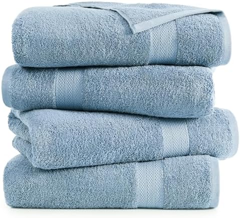 LANE LINEN Towel Set Soft Absorbent Quick Dry 100% Cotton 4 Piece - Allure