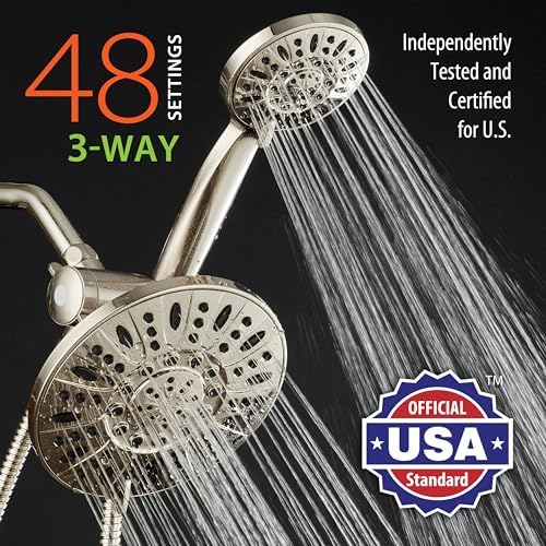 AquaDance 7" Premium High Pressure 3-way Rain & Handheld Shower Head Combo
