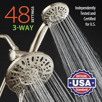 AquaDance 7" Premium High Pressure 3-way Rain & Handheld Shower Head Combo