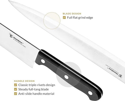 Chef Knife 10 Inches - Stainless High Carbon Steel Full Tang Blade for Pro and Personal Use Ergonomic Handle, Comfortable Grip