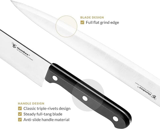 Chef Knife 10 Inches - Stainless High Carbon Steel Full Tang Blade for Pro and Personal Use Ergonomic Handle, Comfortable Grip