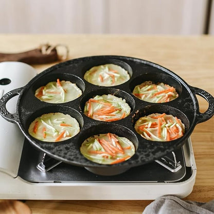 Cast Iron Biscuit Pan, Cake Muffin Pan (11 inch 7 Cup)