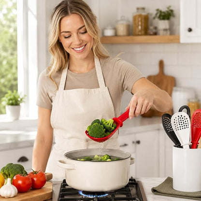 3 Pack Multifunctional Kitchen Cooking Spoon, Muulaii 6 in1 Kitchen Gadgets Strainers for Egg Yolk Separator- Grater Masher- Colander Skimmer Scoop