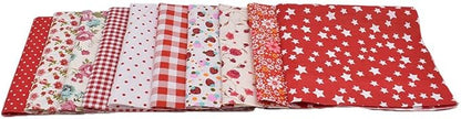 10pcs 12 x 12 inches (30cmx30cm) Print Red Series Fabric Bundle Squares Patchwork DIY Sewing Scrapbooking Quilting Pattern Artcraft