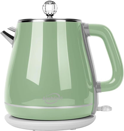 Retro Electric Kettle 1.8L, All Stainless Steel Hot Water Electric Kettle for Boiling Water, BPA Free Tea Kettle, 1350W Fast Boil, Auto Shut Off & Boil-Dry Protection