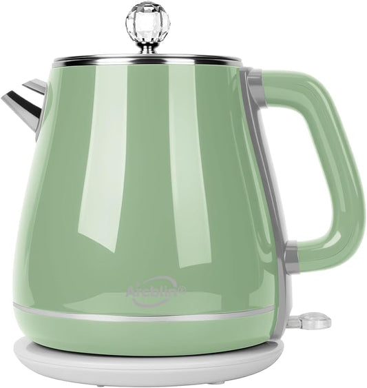 Retro Electric Kettle 1.8L, All Stainless Steel Hot Water Electric Kettle for Boiling Water, BPA Free Tea Kettle, 1350W Fast Boil, Auto Shut Off & Boil-Dry Protection