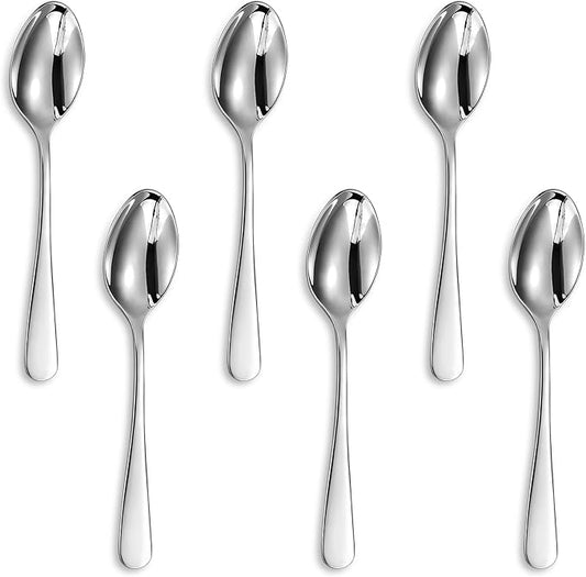 KEAWELL Premium Louise Small Spoons, 18/10 Stainless Steel, 5.6-Inch Mini Dessert & Tea Spoon, Set of 6, Dishwasher Safe (5.6 inches, 6)