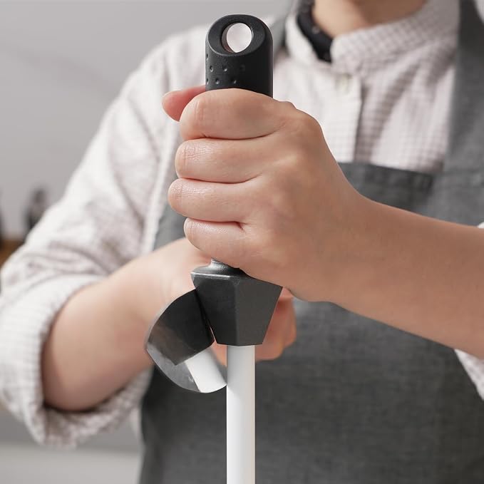 SHARPAL 118H Ceramic Honing Rod - Professional Knife Sharpener Steel, Ceramic Sharpening Rod for Kitchen Knives, Built-in Angle Guide, Anti-Break Cap, Durable Sharpening Stick Fathers Day Gift