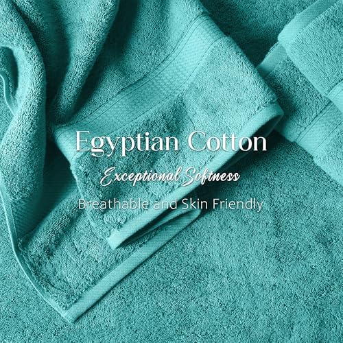 SUPERIOR Egyptian Cotton Ultra Plush & Absorbent, 12 Piece Set, Turquoise