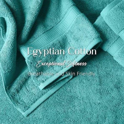 SUPERIOR Egyptian Cotton Ultra Plush & Absorbent, 12 Piece Set, Turquoise