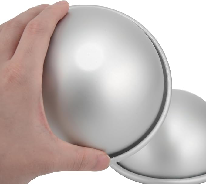 5 Inch Dome Cake Pan, 2 PCS Football, Hemisphere Cake Mold, 3D Soccer Cake Pan, Aluminum Cake Decorating Mold Nonstick Baking Tool
