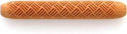 MKM Pottery Tools Wood Hand Rollers for Clay (HR-24 Fine Basketweave)