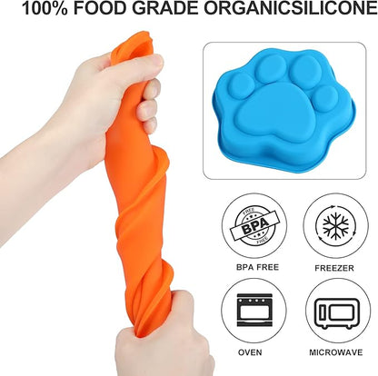 2Pcs Silicone Dog Birthday Cake Pans, Bone Shape, 8 Inch