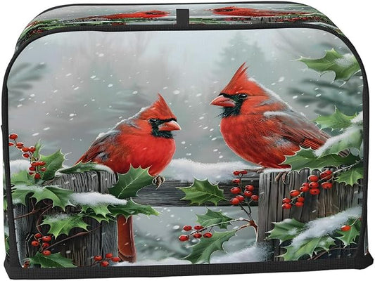 Cardinal Toaster Cover 2 Slice Wide Slot Washable Toaster Covers | Winter Tree Dust and Fingerprint Protection Bread Maker Covers for Kitchen Accessories Decor Bakeware Women Gift