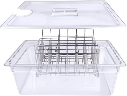 26 QT Large Sous Vide Container With Lid, Sous Vide Tub Kit Compatible with Wancle Anova, Joule, Instant Pot Sous Vide Cookers for Home Chefs Professional Use (26 qt with rack)