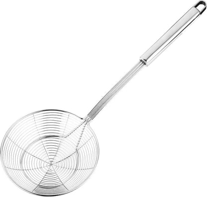 Tenta tenta kitchen Solid Stainless Steel Spider Strainer Skimmer Ladle for Cooking and Frying, Kitchen Utensils Wire Strainer Pasta Strainer Spoon. (7 inch 1pc)