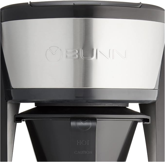 BUNN HB Heat N Brew Programmable Coffee Maker, 10 cup, Stainless Steel, 46500.0003