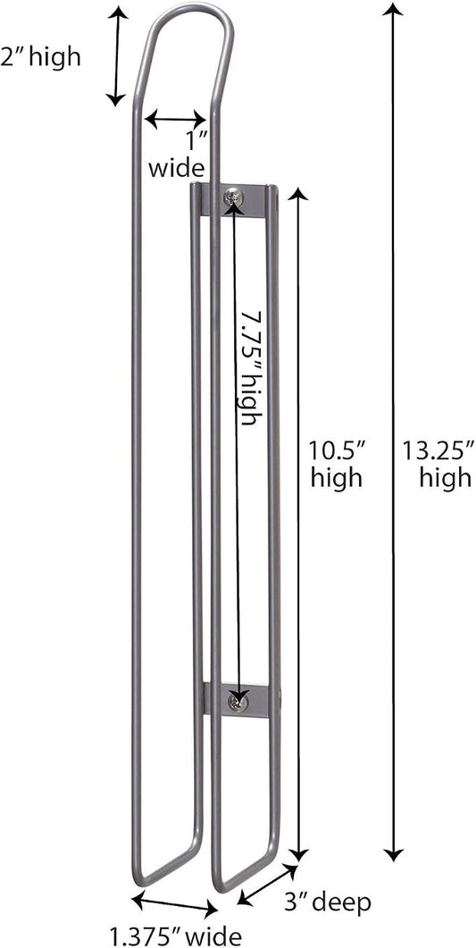 Household Essentials 1225-1 Mounted Paper Towel Holder | Mounts to Solid Cabinet Doors or Walls, Nickel