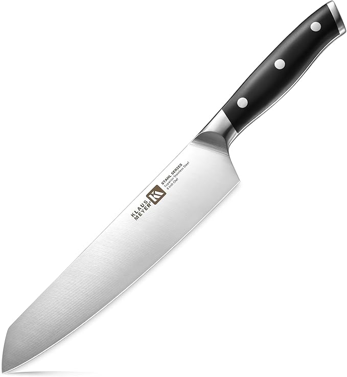 Klaus Meyer Stahl High Carbon Exclusive German Steel 8 inch Chef's Knife (Black)