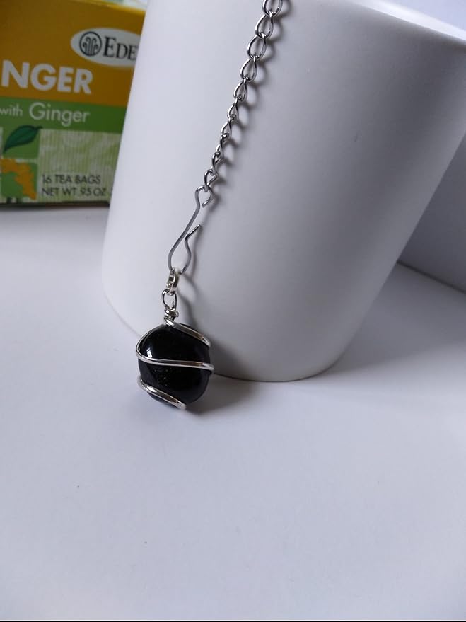 Decorative Tea Infuser Ball with Black Onyx Gemstone