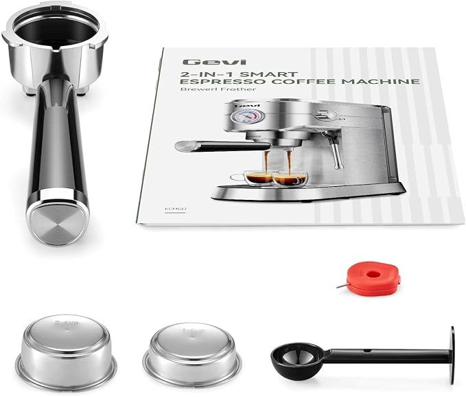 Gevi Commercial Espresso and Coffee Makers, Professional 20 Bar Espresso Maker with Milk Frother, Stainless Steel Expresso Coffee Machines for Home, Compact Cappuccino Machine, Great Gift
