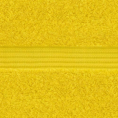 American Veteran Towel, 100% Cotton Turkish Washcloths for Bathroom Essentials 4 Pack, Soft Absorbent Wash Cloths Quick Drying Small Towels Washrags, Yellow
