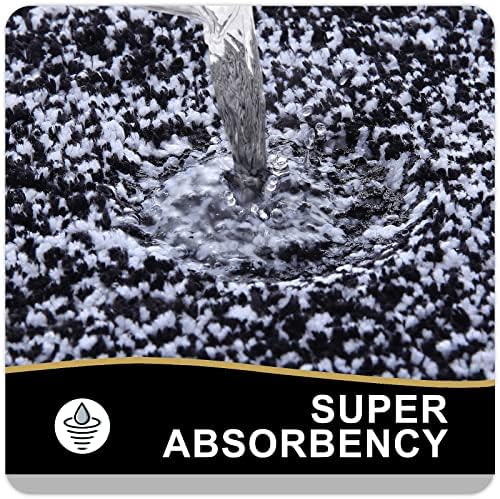 OLANLY Bathroom Rugs 36x24, Soft Absorbent Microfiber Bath Rugs, Black