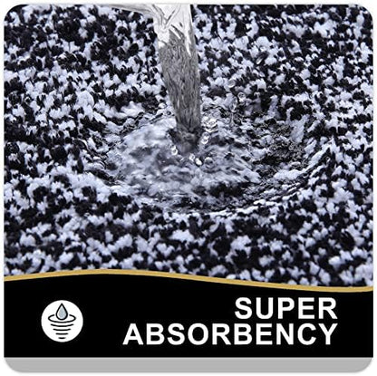 OLANLY Bathroom Runner Rugs 59x24, Extra Long Bath Mats for Bathroom, Black