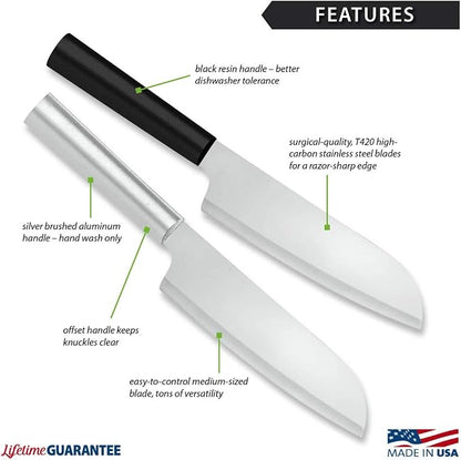 Rada Cutlery Cook’s Knife (R134), 6.25" Stainless Steel Blade, Silver Handle, Pack of 2