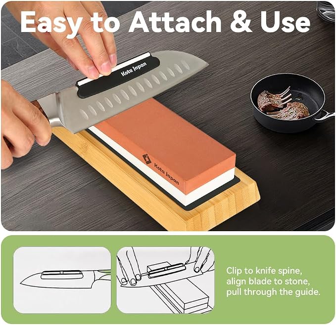 Kota Japan Fixed Angle, Accurate Whetstone Sharpener Blade Guide. Enjoy, Smooth, Effortless Sharpening Results! Utmost Safety!
