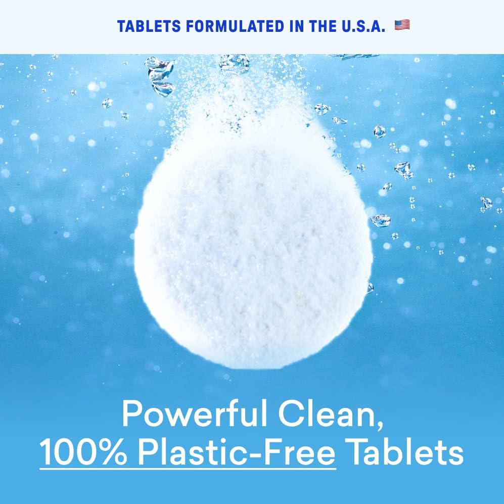 BLUELAND 100% Plastic Free Toilet Bowl Cleaner Tablets, 28ct, Lemon Cedar