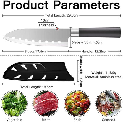 Chef Knife,8.5" Professional Kitchen Knife for Cooking,Made of Stainless Steel,Ultra Sharp for Cutting food,with Ergonomic Handle,for Home & Restaurant Black
