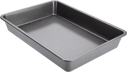 GoodCook PRO Oblong Baking Pan Nonstick Warp & Scratch-Resistant Dishwasher-Safe Carbon Steel Construction for Even Baking Oven Safe to 480°F, 9 x 13-Inch, Gray