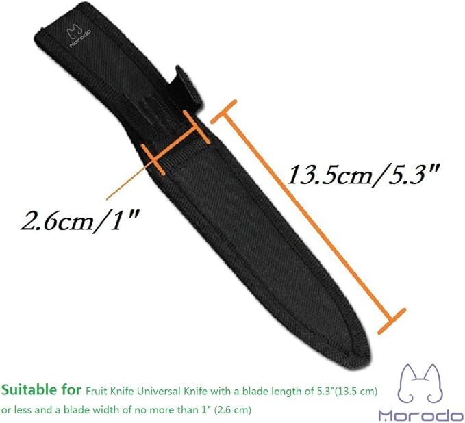 3.5"-5.3" Fruit Knife Universal Knife Scabbard Sheath (Black Nylon)